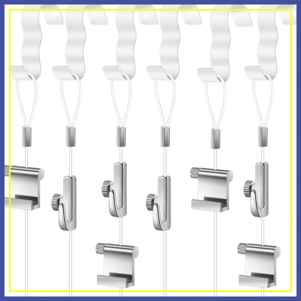 30 Pcs Picture Rail Hanging System Kit with Clear Nylon Cord and Adjustable Hooks for Art Gallery, Exhibition, White
30 Pcs Picture Rail Hanging System Kit with Clear Nylon Cord and Adjustable Hooks for Art Gallery, Exhibition, White