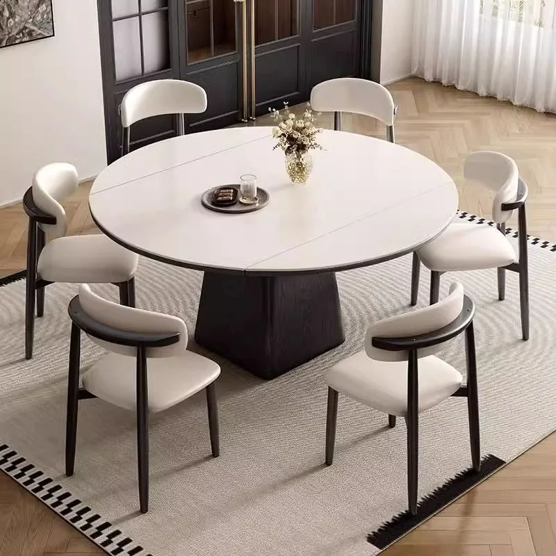 vintage style dining table Rock slab extendable round dining table light luxury tavolo da pranzo allungabile kitchen furniture
vintage style dining table Rock slab extendable round dining table light luxury tavolo da pranzo allungabile kitchen furniture