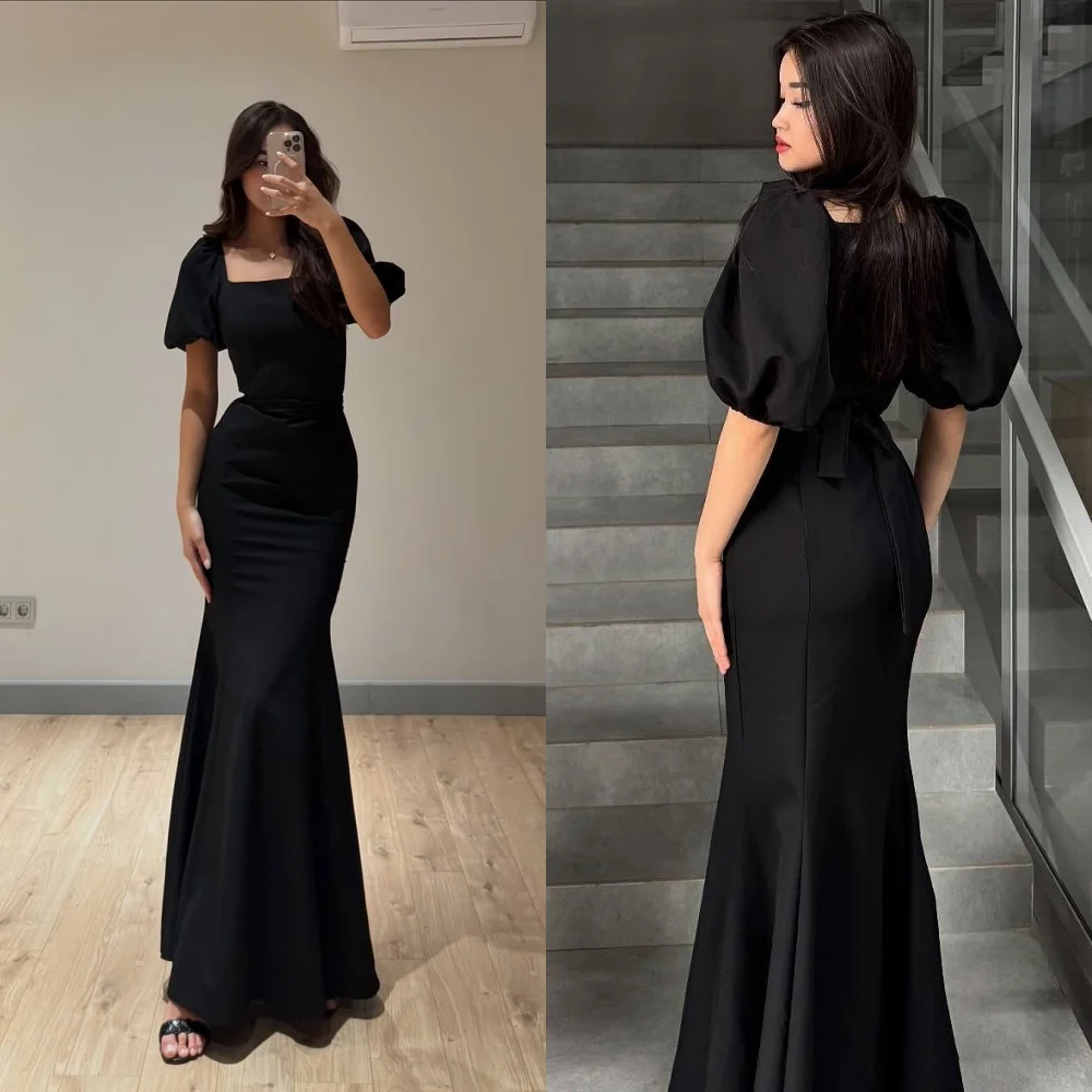 Customized Graceful Square Collar Puff Sleeves Evening Dress Temperament Mermaid Celebrity Gowns Delicate Ribbons Bow
Customized Graceful Square Collar Puff Sleeves Evening Dress Temperament Mermaid Celebrity Gowns Delicate Ribbons Bow
