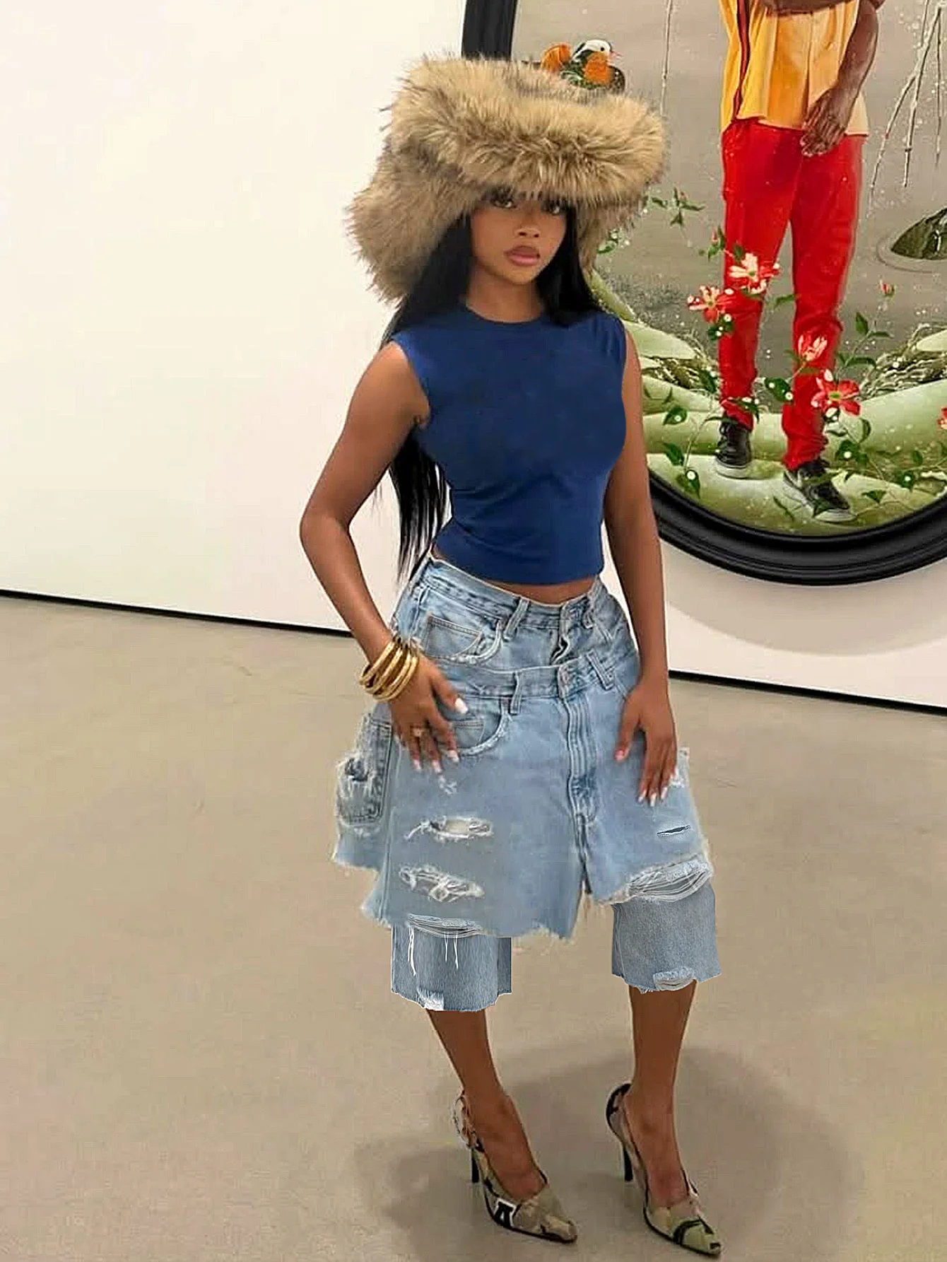 Casual Summer Denim Skirt Pants Women's Fake Two-Piece Distressed Deconstructed Style Natural Waist Cotton Asymmetric Zipper
Casual Summer Denim Skirt Pants Women's Fake Two-Piece Distressed Deconstructed Style Natural Waist Cotton Asymmetric Zipper