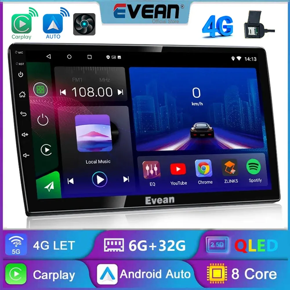 Evean 6G 32G Octa Core 4G Lite Car Radio Android Wireless Carplay Android Auto 2 din Multimedia Player With Cooling Fan
Evean 6G 32G Octa Core 4G Lite Car Radio Android Wireless Carplay Android Auto 2 din Multimedia Player With Cooling Fan