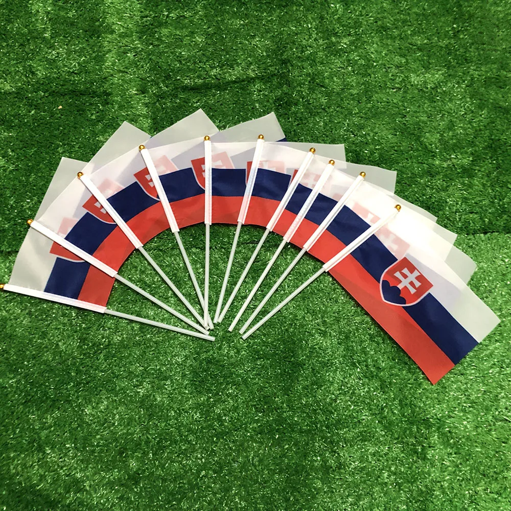 SKY FLAG Slovakia hand flag 14x21cm 100pcs polyester double side penetration Slovakia hand Flag for decoration
SKY FLAG Slovakia hand flag 14x21cm 100pcs polyester double side penetration Slovakia hand Flag for decoration
