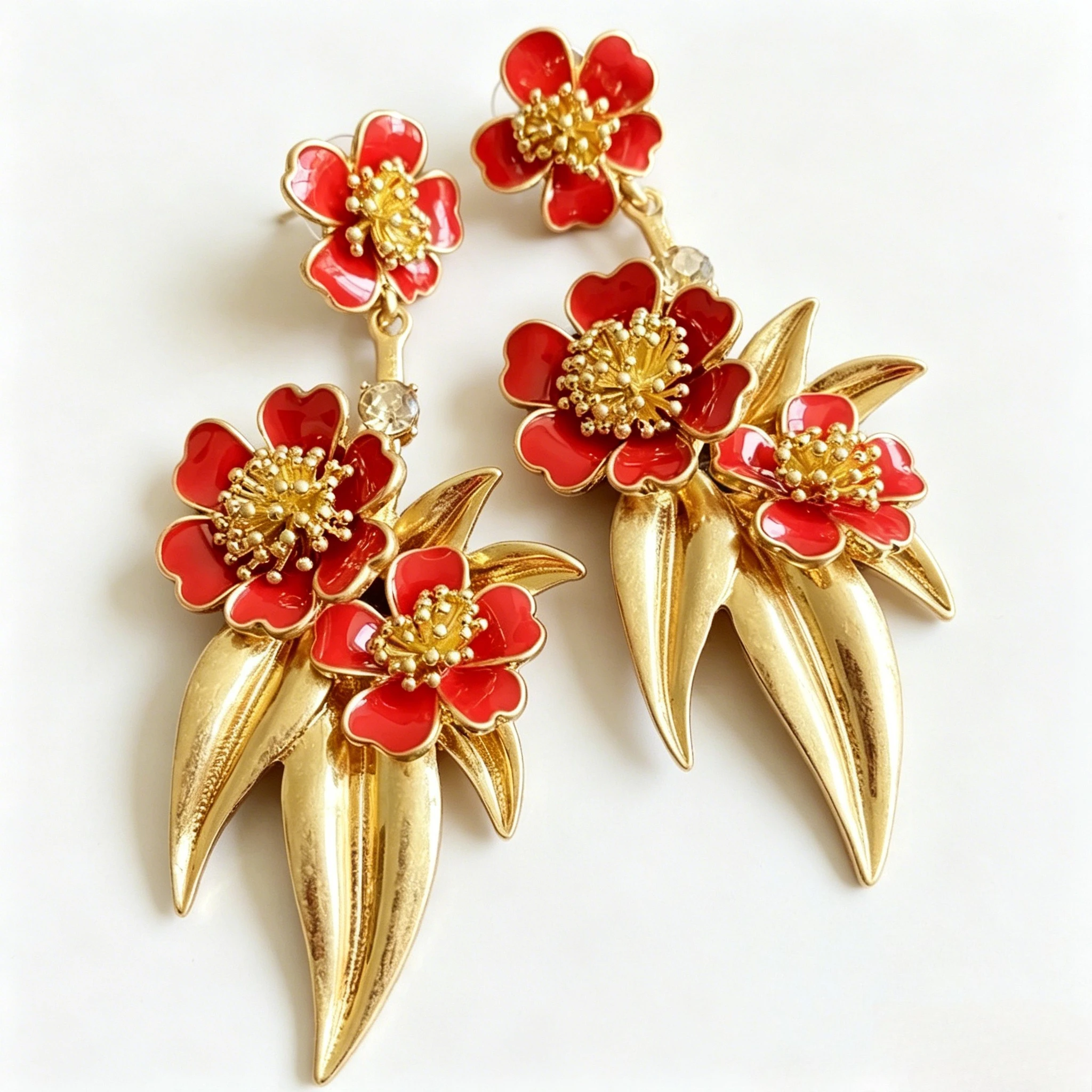 Os Floral Statement Style Chunky Enamel Flower Stud Earrings, Luxury Vintage Elegant Evening Party Wedding Jewelry for Women
Os Floral Statement Style Chunky Enamel Flower Stud Earrings, Luxury Vintage Elegant Evening Party Wedding Jewelry for Women