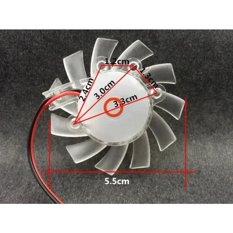 pa 2pcs quiet 6010 Graphics card fan blade High quality 55MM Diameter 12V 0.1A fan blade 2pin
pa 2pcs quiet 6010 Graphics card fan blade High quality 55MM Diameter 12V 0.1A fan blade 2pin