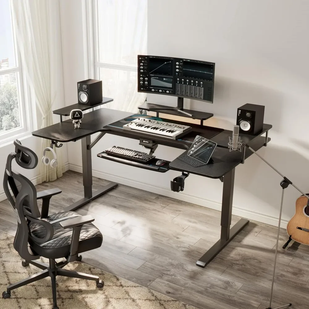 Standing Desk with Keyboard Tray, U-Shaped 74 Inch Large Gaming Desk, Electric Height Adjustable Music Studio Desk
Standing Desk with Keyboard Tray, U-Shaped 74 Inch Large Gaming Desk, Electric Height Adjustable Music Studio Desk