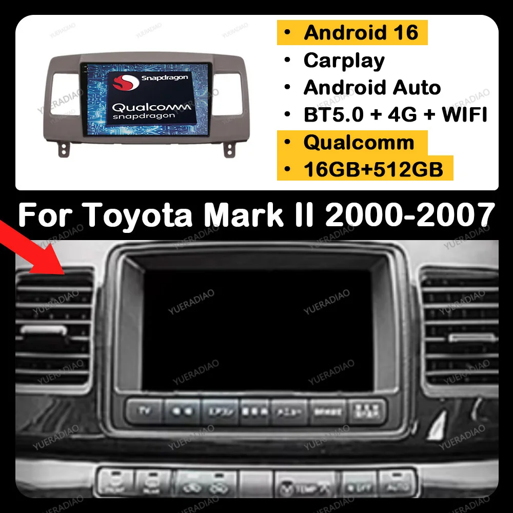 Android 16 Car Radio For Toyota Mark II 9 X110 2000 2001 2002 20003 2004 2005 2006 2007 Head Unit 4G WIFI 2DIN QLED BT GPS NAVI
Android 16 Car Radio For Toyota Mark II 9 X110 2000 2001 2002 20003 2004 2005 2006 2007 Head Unit 4G WIFI 2DIN QLED BT GPS NAVI
