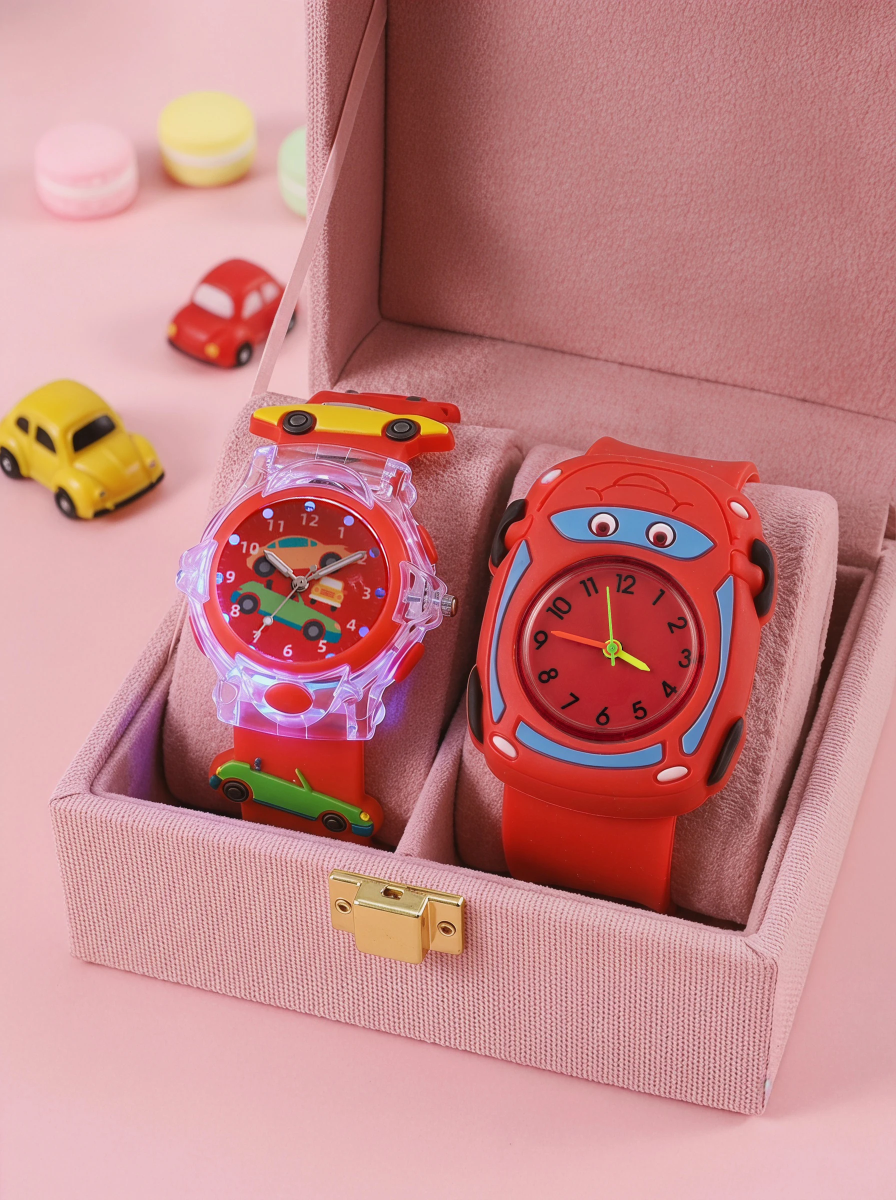2Pcs Kids Cartoon Car LED Flashing Quartz Watch Set, No Box, Soft Silicone Band Wristwatch For Back To School, Vacation & Holida
2Pcs Kids Cartoon Car LED Flashing Quartz Watch Set, No Box, Soft Silicone Band Wristwatch For Back To School, Vacation & Holida