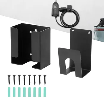 EV 충전기 거치대 키트, EV 충전 박스 거치대 및 벽 마운트 J 후크 거치대, 휴대용 및 모바일 EV 충전기용 충전 케이블 정리함