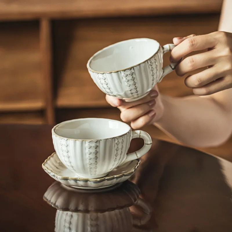 French Vintage Embossed Ceramic Coffee Mug Afternoon Tea Cup Saucer Home Exquisite Ceramic Mug Drinkware Gift Home Decoration
French Vintage Embossed Ceramic Coffee Mug Afternoon Tea Cup Saucer Home Exquisite Ceramic Mug Drinkware Gift Home Decoration