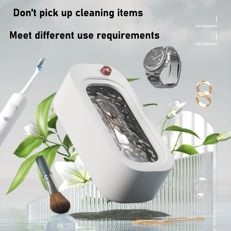 Portable Rechargeable 50kHz Ultrasonic Cleaner, Deep Tank One-Key 3-Speed for Jewelry Eyeglasses Watch Strap & Denture
Portable Rechargeable 50kHz Ultrasonic Cleaner, Deep Tank One-Key 3-Speed for Jewelry Eyeglasses Watch Strap & Denture