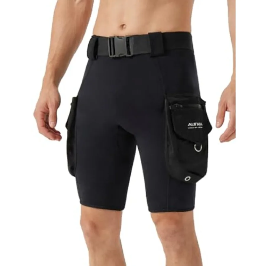 2mm Mens Wetsuit Shorts for water sports, neoprene, black, quick-dry with large cargo pockets
2mm Mens Wetsuit Shorts for water sports, neoprene, black, quick-dry with large cargo pockets