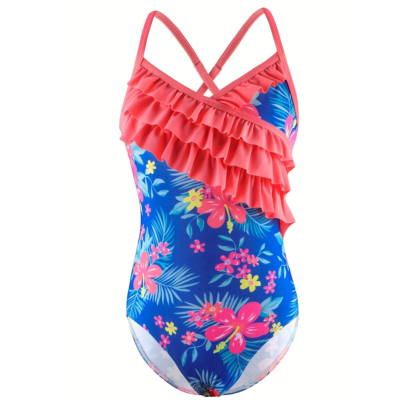 Bikini-cut Bottom Girls Swimsuit One-Piece Sleeveless Plants Print Swimwear Beach Ruffle Backless Kids Ages 3-8 Swim Summer 2025
Bikini-cut Bottom Girls Swimsuit One-Piece Sleeveless Plants Print Swimwear Beach Ruffle Backless Kids Ages 3-8 Swim Summer 2025