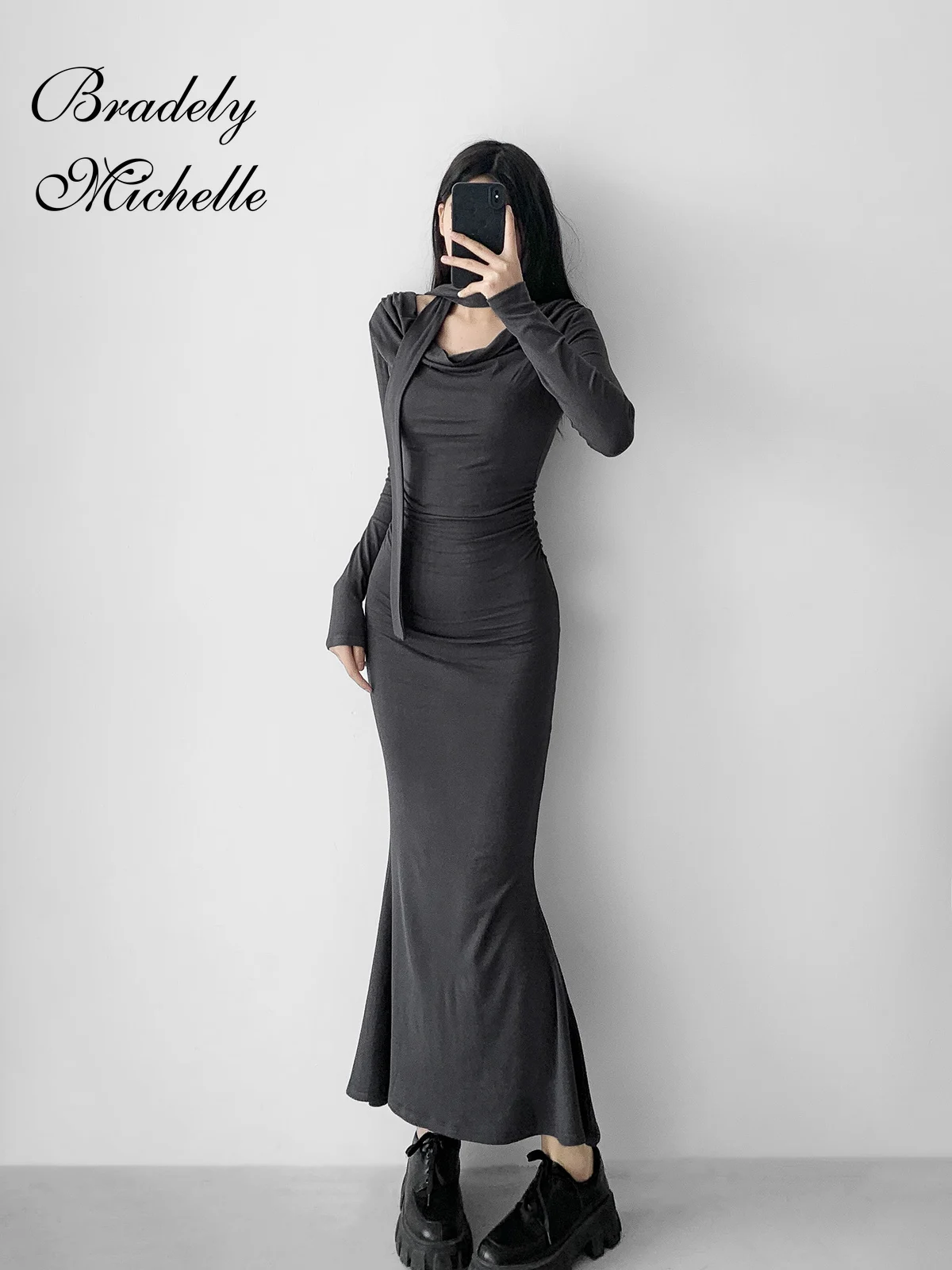 Pleat Scarf Collar Fishtail Long Sleeve Dresses for Women 2024 Sexy Pullover Solid Long Dress
Pleat Scarf Collar Fishtail Long Sleeve Dresses for Women 2024 Sexy Pullover Solid Long Dress