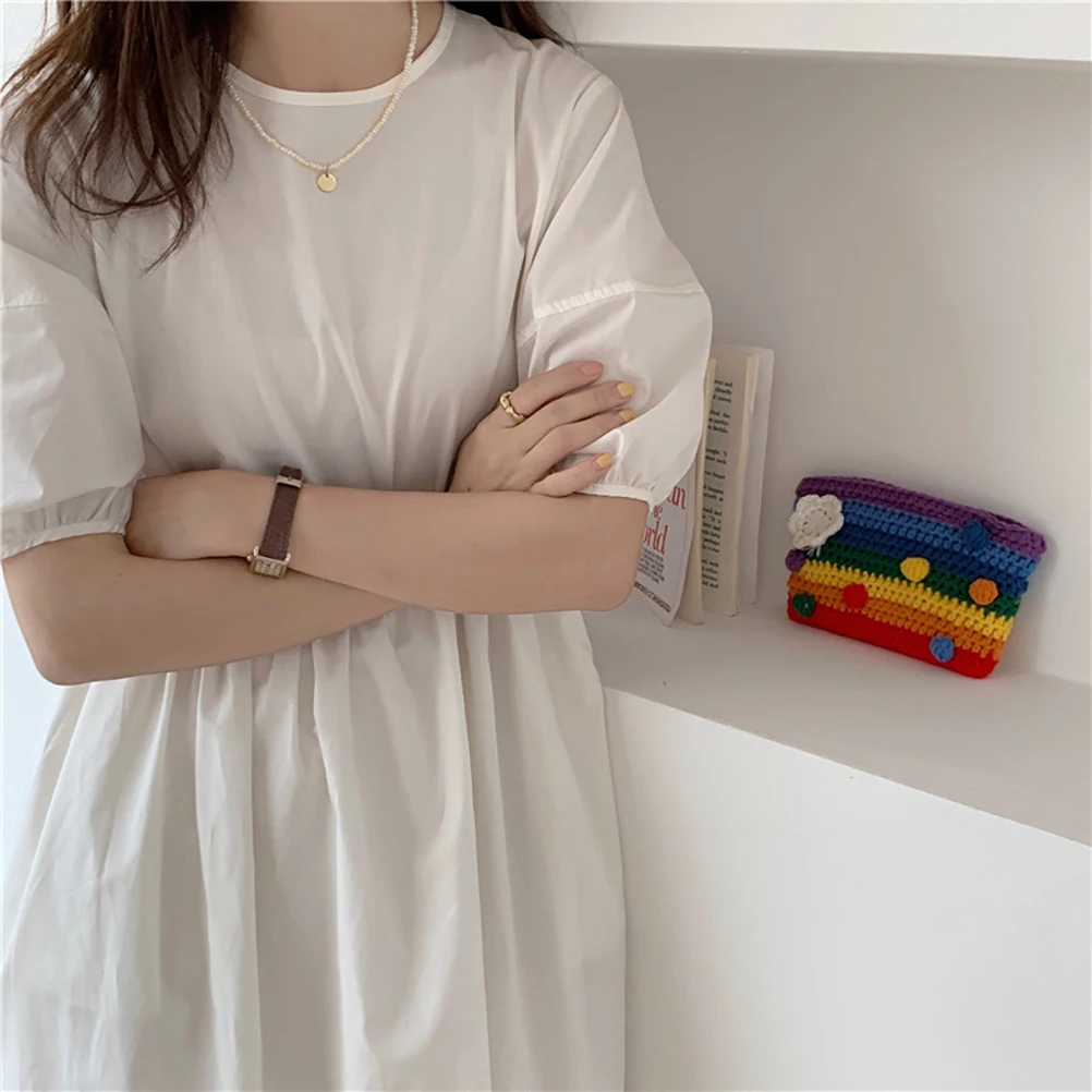 1Pcs Durable Rainbow Knitted Handbag Colorful Coin Purse Change Bag Phone Wallet for Daily Travel Business Knitted Handbag
1Pcs Durable Rainbow Knitted Handbag Colorful Coin Purse Change Bag Phone Wallet for Daily Travel Business Knitted Handbag