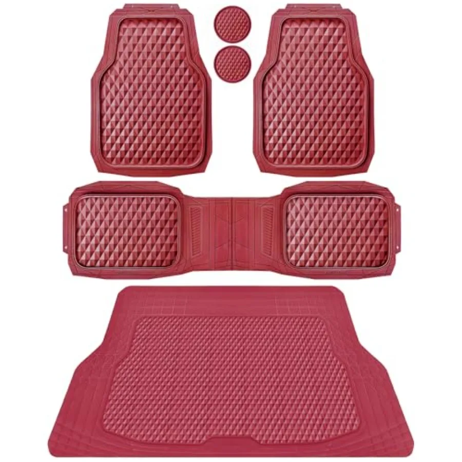 Heavy Duty Rubber Burgundy Car Floor Mats Cargo Liners, Deep Dish All-Weather Trunk Mats Durable Anti-Slip 3D Rhombus Waterproo
Heavy Duty Rubber Burgundy Car Floor Mats Cargo Liners, Deep Dish All-Weather Trunk Mats Durable Anti-Slip 3D Rhombus Waterproo