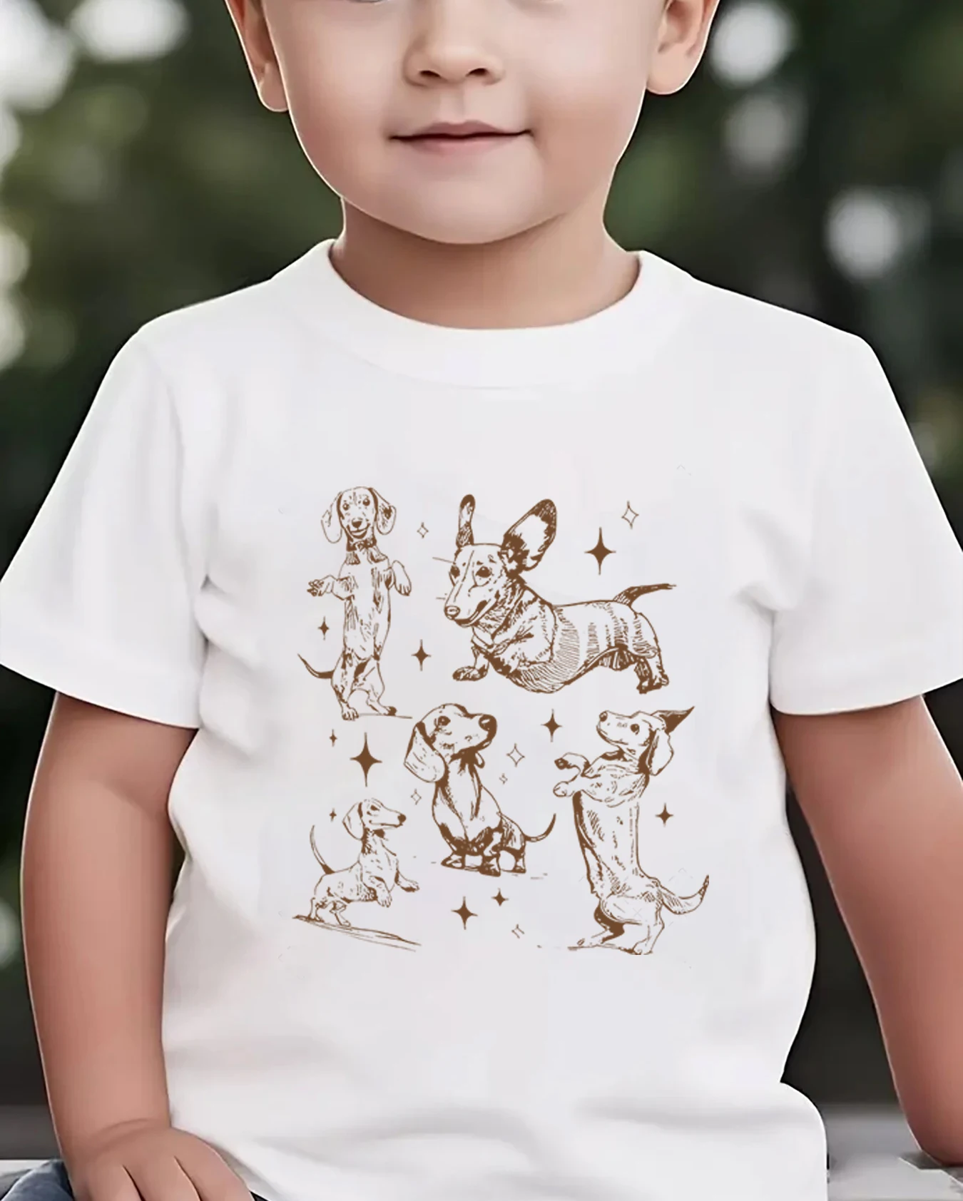 Dachshund Print Round Neck Short Sleeve T-shirt Boy Girl Daily Casual Wear in Summer Y2K Cartoon Animal Lover Casual Tops
Dachshund Print Round Neck Short Sleeve T-shirt Boy Girl Daily Casual Wear in Summer Y2K Cartoon Animal Lover Casual Tops