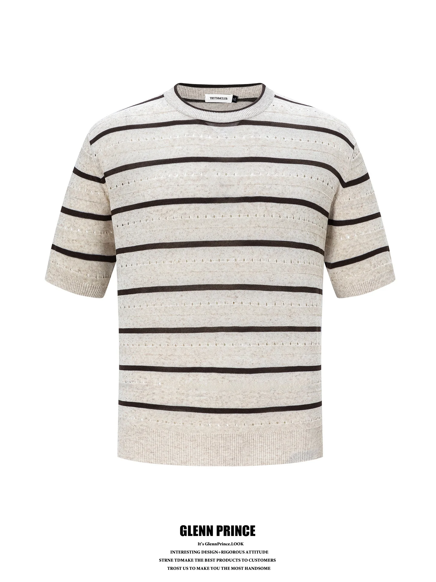 GPstudio Men's Knitted Hollow Mesh T-shirt Short Sleeve Striped Half Sleeve High Intelligence Sensation Shoulder T-shirt
GPstudio Men's Knitted Hollow Mesh T-shirt Short Sleeve Striped Half Sleeve High Intelligence Sensation Shoulder T-shirt