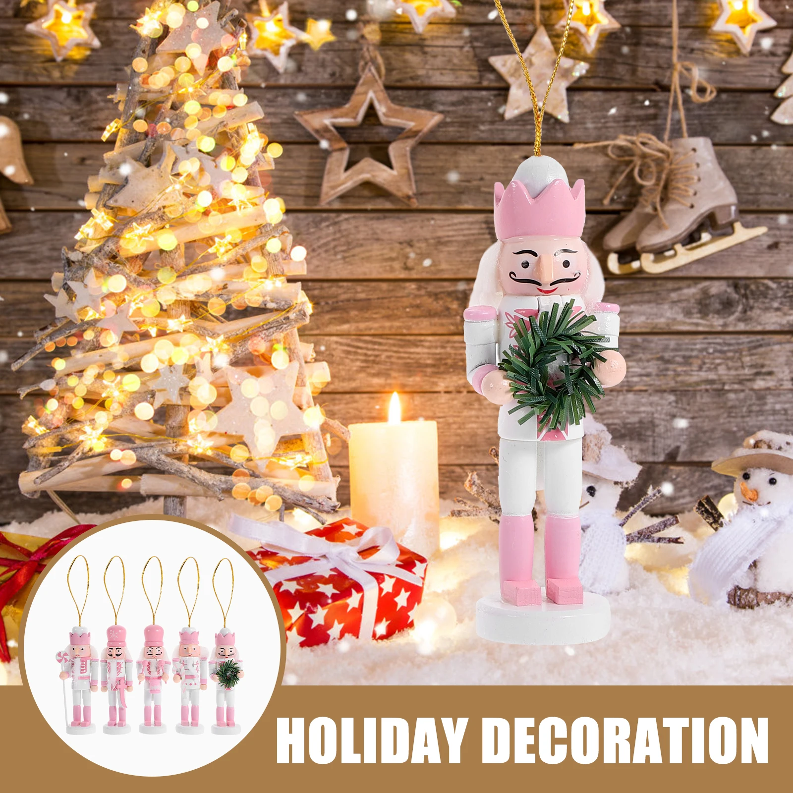 5Pcs Nutcracker Christmas Decor Small Wooden Nutcracker Soldier Hanging Ornaments Xmas Tree Decoration Holiday Home Office Charm
5Pcs Nutcracker Christmas Decor Small Wooden Nutcracker Soldier Hanging Ornaments Xmas Tree Decoration Holiday Home Office Charm
