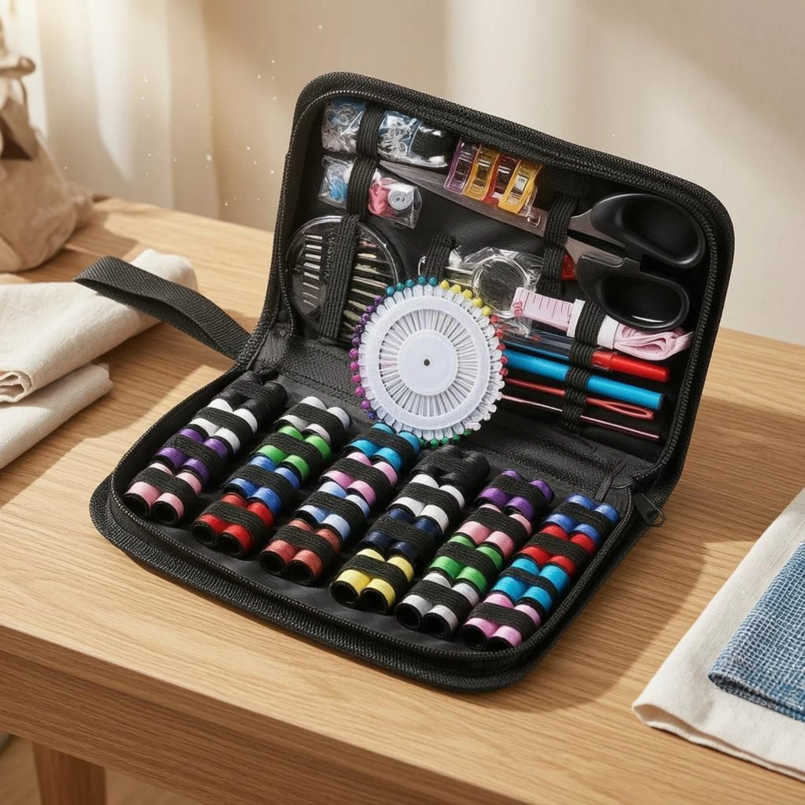 Sewing Kit Case Compartments Portable Sewing Organizer Thread Storage Case Textile Exterior Embroidery Project Bag Black
Sewing Kit Case Compartments Portable Sewing Organizer Thread Storage Case Textile Exterior Embroidery Project Bag Black