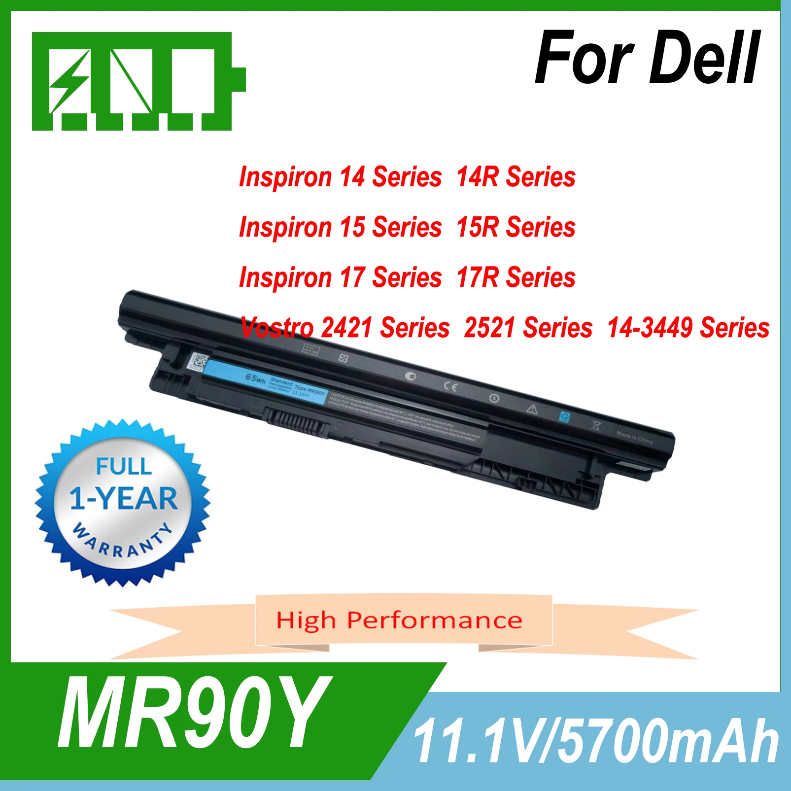 MR90Y Laptop Battery for DELL Inspiron 3441 3442 3443 5721 3521 3437 3537 5437 5537 3737 5737 5421 Korea Cell
MR90Y Laptop Battery for DELL Inspiron 3441 3442 3443 5721 3521 3437 3537 5437 5537 3737 5737 5421 Korea Cell