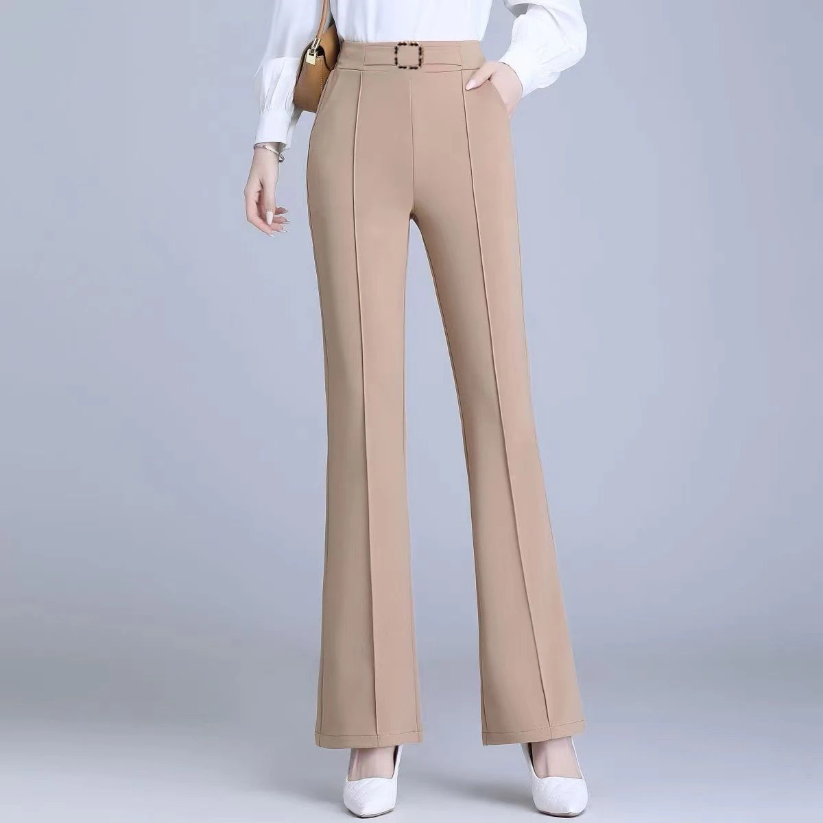 Women's Micro Pants Anti-wrinkle Slim Pants Spring and Summer High Waist Woman's Slim Bell-shaped Pants Ladies Retro Trousers
Women's Micro Pants Anti-wrinkle Slim Pants Spring and Summer High Waist Woman's Slim Bell-shaped Pants Ladies Retro Trousers