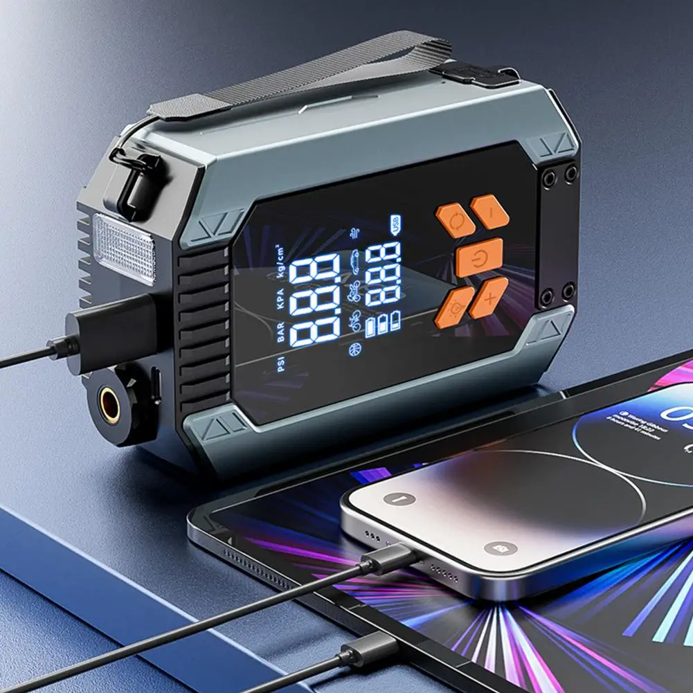 Портативный автомобильный стартер и воздушный насос 4 в 1, 150PSI, автомобильный усилитель, устройство для воздушных автомобильных шин, компрессор стартера Z5Y9
Портативный автомобильный стартер и воздушный насос 4 в 1, 150PSI, автомобильный усилитель, устройство для воздушных автомобильных шин, компрессор стартера Z5Y9