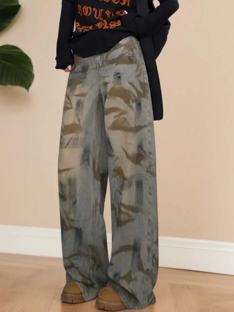 Fashionable Street Art Graffiti Design Loose Wide Leg Floor Length Pants Women's High Waist Casual Jeans Spring Season Wear
Fashionable Street Art Graffiti Design Loose Wide Leg Floor Length Pants Women's High Waist Casual Jeans Spring Season Wear