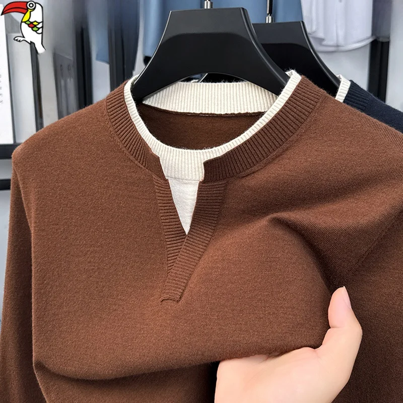 Men's Knitted Wool Blend V-Neck Sweater Fake Two-Piece Base Shirt Casual Style Long Sleeve Business Casual Warm Breathable
Men's Knitted Wool Blend V-Neck Sweater Fake Two-Piece Base Shirt Casual Style Long Sleeve Business Casual Warm Breathable