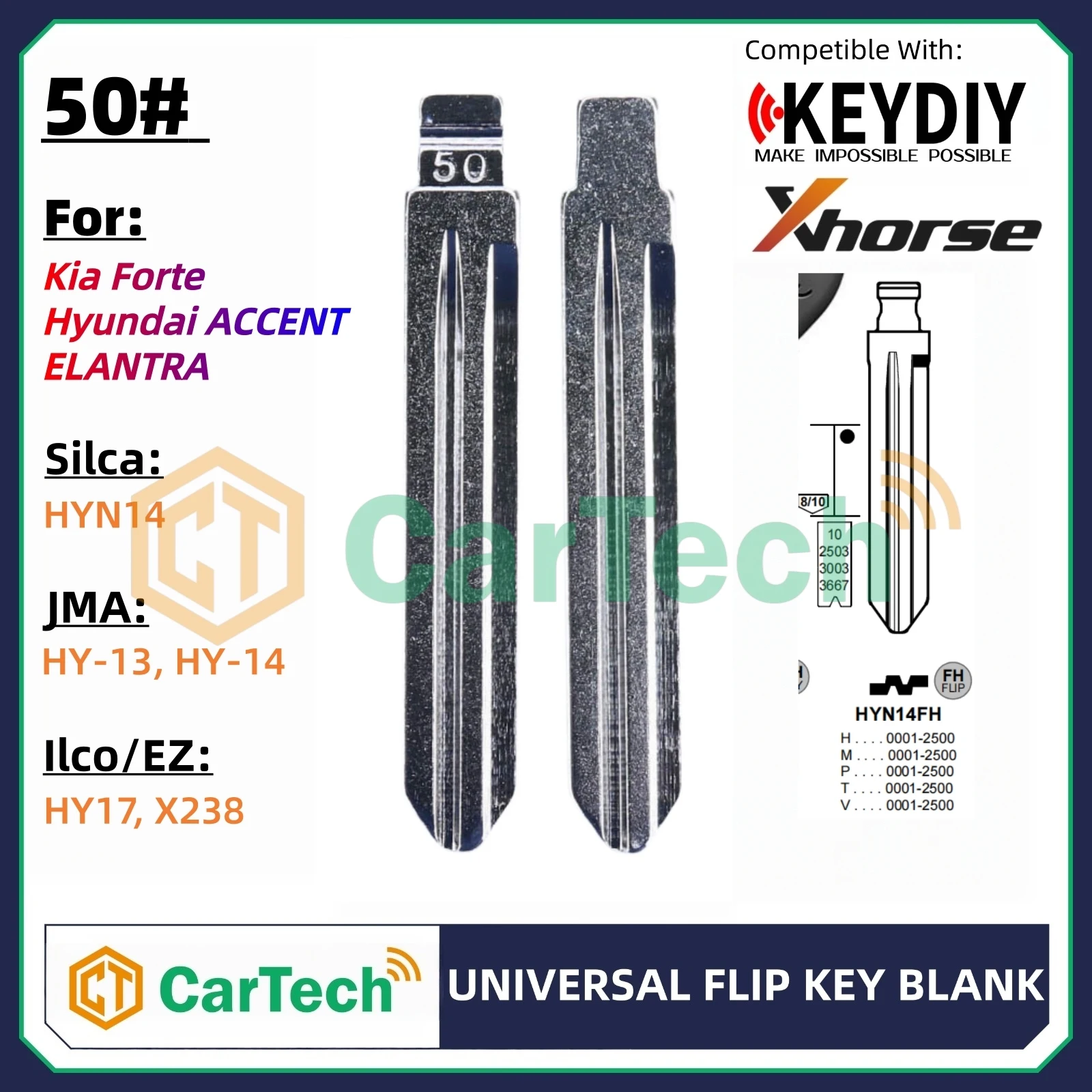 50# Uncut Flip Blank Key Blade for KEYDIY KD XHORSE VVDI Universal Remote Fit Kia Forte Hyundai ACCENT ELANTRA
50# Uncut Flip Blank Key Blade for KEYDIY KD XHORSE VVDI Universal Remote Fit Kia Forte Hyundai ACCENT ELANTRA