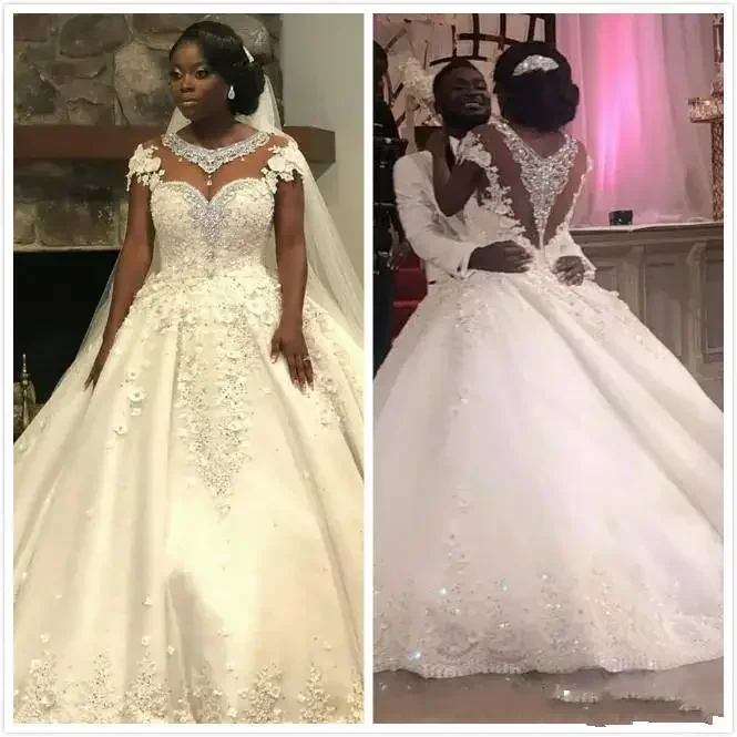 Customized Ball Gown Wedding Dresses O Neck Cap Sleeves Vestido Casamento Lace Appliqus Bride Gowns Beads
Customized Ball Gown Wedding Dresses O Neck Cap Sleeves Vestido Casamento Lace Appliqus Bride Gowns Beads