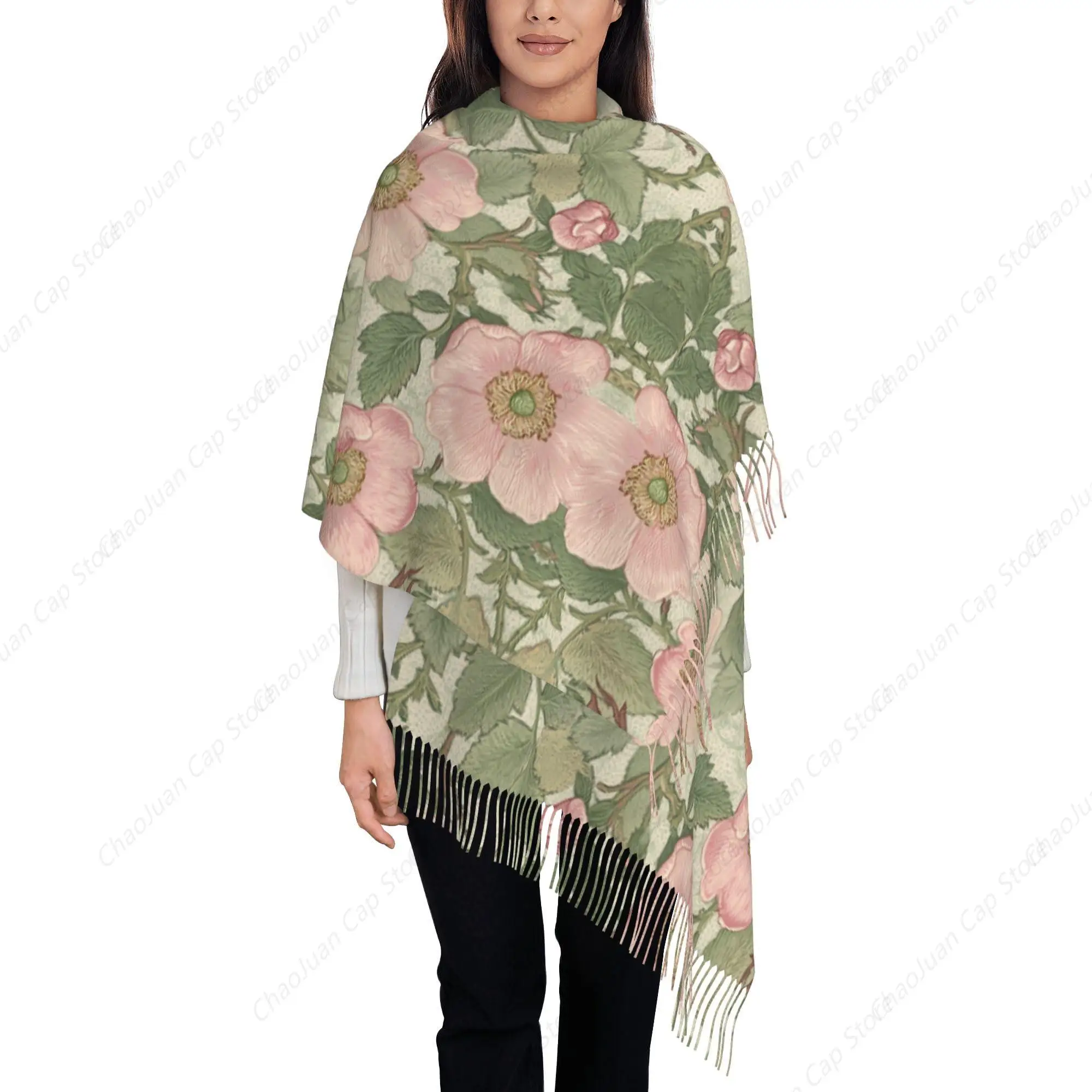 Pink Roses Women's Fashion Fringed Scarf Vintage Watercolor Floral Long Shawl Lightweight Winter Soft Warm Scarf, Pink
Pink Roses Women's Fashion Fringed Scarf Vintage Watercolor Floral Long Shawl Lightweight Winter Soft Warm Scarf, Pink