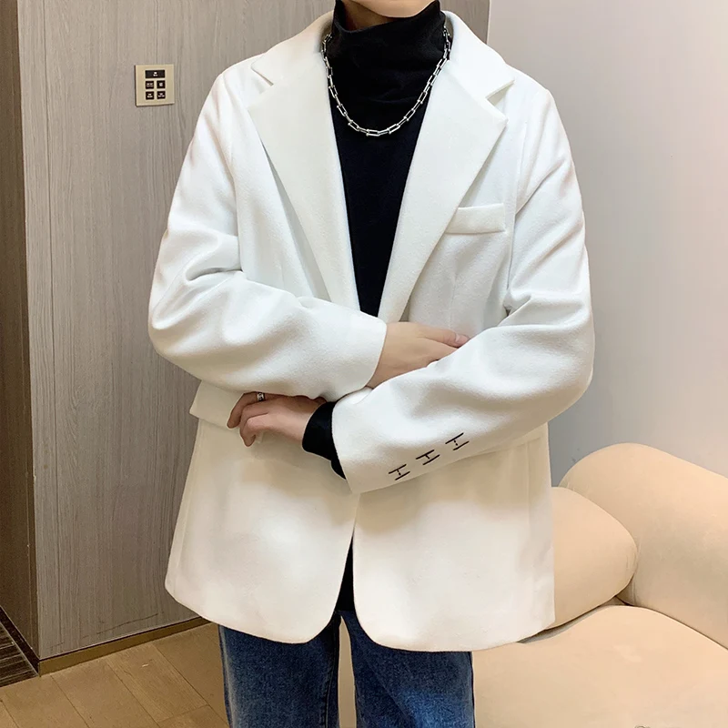 Pure White Casual Men's Suit Jaet Winter High-End Briti Sle Youth Trendy Embroidered Woolen Material Small Western Clothes
Pure White Casual Men's Suit Jaet Winter High-End Briti Sle Youth Trendy Embroidered Woolen Material Small Western Clothes