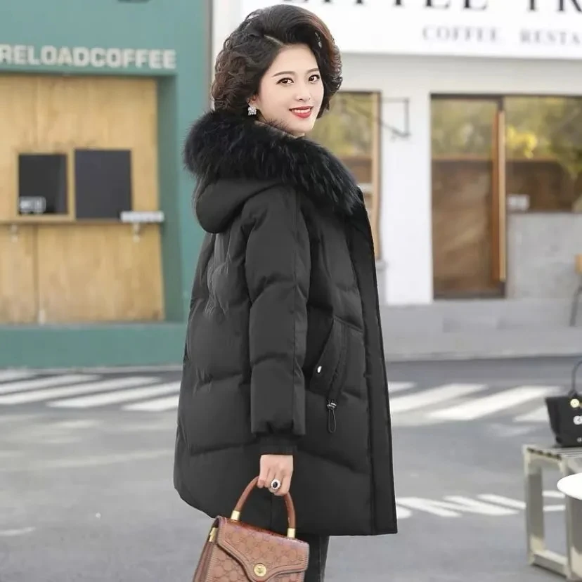 2024 New Mother Parkas Winter Women Cotton Down Jacket Women Warm Thicken Down Jacket Female Big Fur Collar Cotton Coat
2024 New Mother Parkas Winter Women Cotton Down Jacket Women Warm Thicken Down Jacket Female Big Fur Collar Cotton Coat