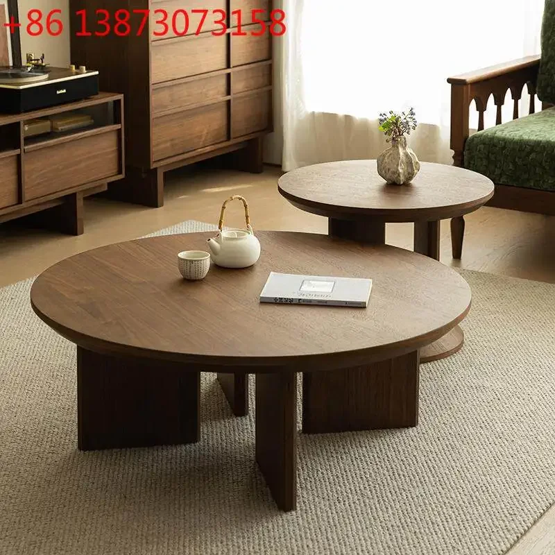 Medieval wabi-sabi wind solid wood retro round living room household small apartment table
Medieval wabi-sabi wind solid wood retro round living room household small apartment table