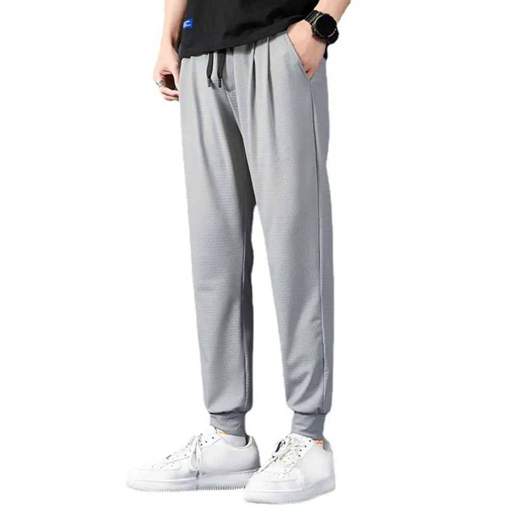 2024 Men Pants Drawstring Pockets Mesh Ice Silk Thin Jogging Sweatpants Streetwear
2024 Men Pants Drawstring Pockets Mesh Ice Silk Thin Jogging Sweatpants Streetwear
