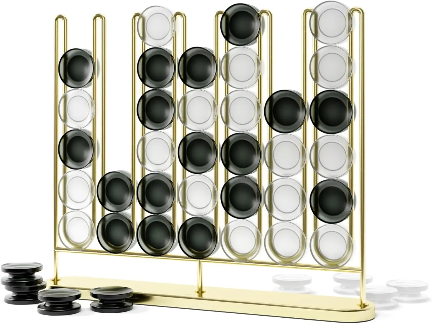 Metal Four-in-a-Row Game, Brass Finish - Classic Strategy Board Game for Family Fun
Metal Four-in-a-Row Game, Brass Finish - Classic Strategy Board Game for Family Fun