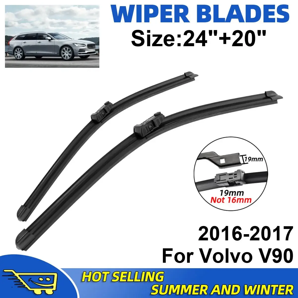 2PCS Wiper Blades Set Kit For Volvo V90 2016-2017 Front Windshield Brushes Windscreen Window Accessories
2PCS Wiper Blades Set Kit For Volvo V90 2016-2017 Front Windshield Brushes Windscreen Window Accessories
