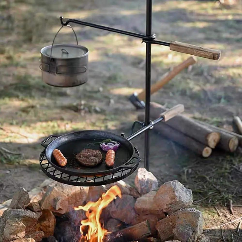 Swivel Campfire Grill Grate Heavy Duty 360° Adjustable Over Fire Pit Grill for Outdoor BBQ Camping Garden - 48" Rustproof Long Stakes
Swivel Campfire Grill Grate Heavy Duty 360° Adjustable Over Fire Pit Grill for Outdoor BBQ Camping Garden - 48" Rustproof Long Stakes