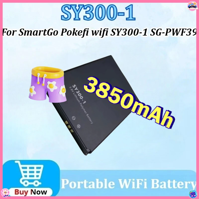 New High Quality 3850mAh SY300-1 3850mAh Replaceable Battery for SmartGo Global 4G Pokefi WiFi Lithium Battery
New High Quality 3850mAh SY300-1 3850mAh Replaceable Battery for SmartGo Global 4G Pokefi WiFi Lithium Battery