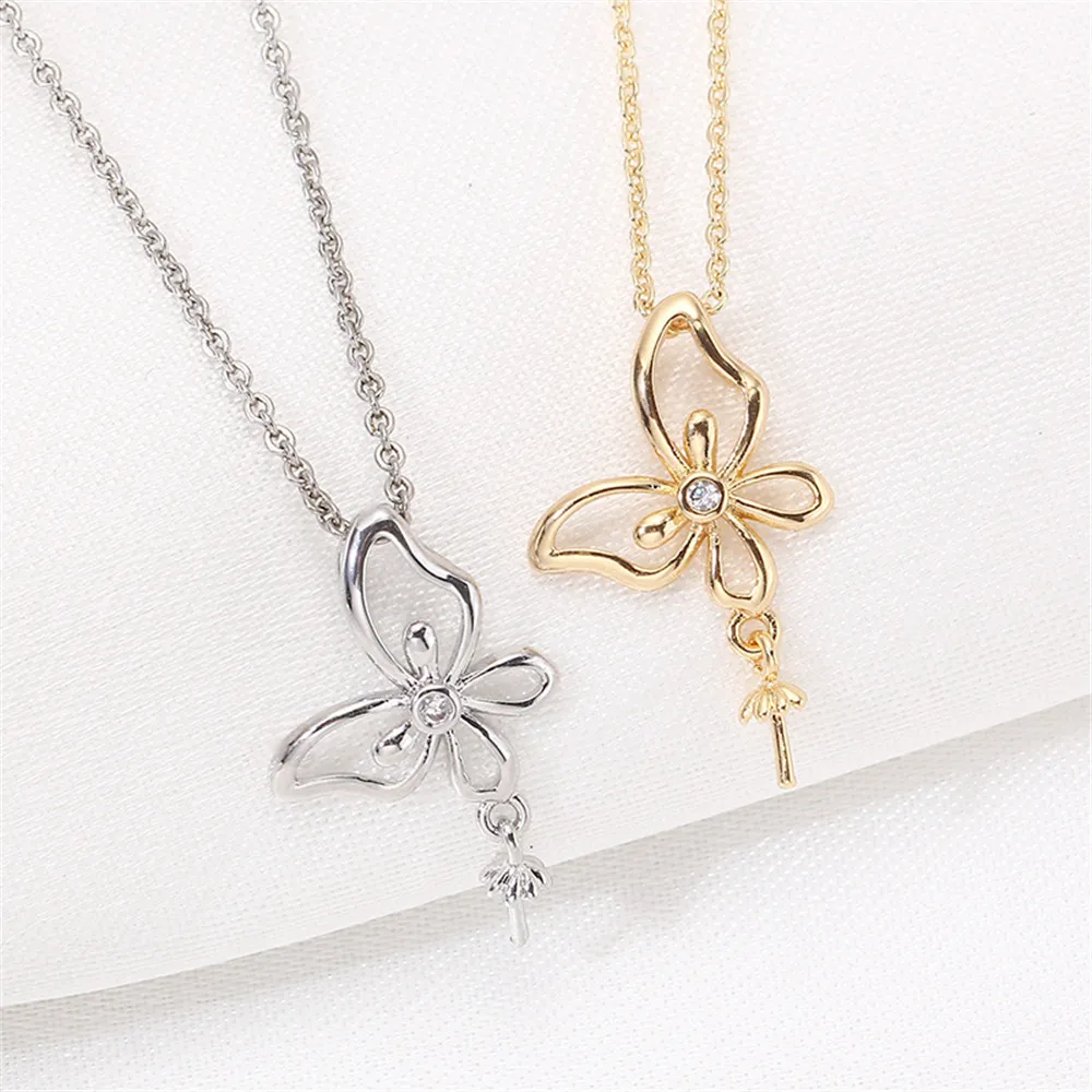 Domestic 14k Gold Plated Color Preserving Butterfly Simple Zircon Pearl Necklace Pendant DIY Accessories Temperament Female
Domestic 14k Gold Plated Color Preserving Butterfly Simple Zircon Pearl Necklace Pendant DIY Accessories Temperament Female