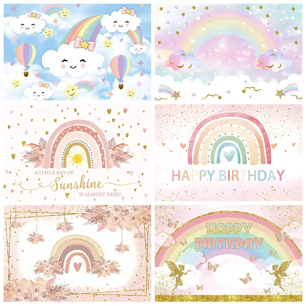 Sunshine Rainbow Sky Cloud Photography Backdrop Boho Flower Newborn Baby 1st Birthday Party Background Decor Photo Studio Props
Sunshine Rainbow Sky Cloud Photography Backdrop Boho Flower Newborn Baby 1st Birthday Party Background Decor Photo Studio Props