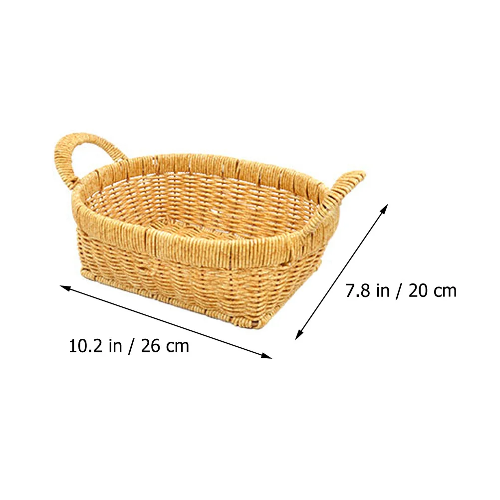 Handwoven Bread Storage Basket Imitation Rattan Rustic Style Fruit Serving Tray Kitchen Home Food Display Basket
Handwoven Bread Storage Basket Imitation Rattan Rustic Style Fruit Serving Tray Kitchen Home Food Display Basket