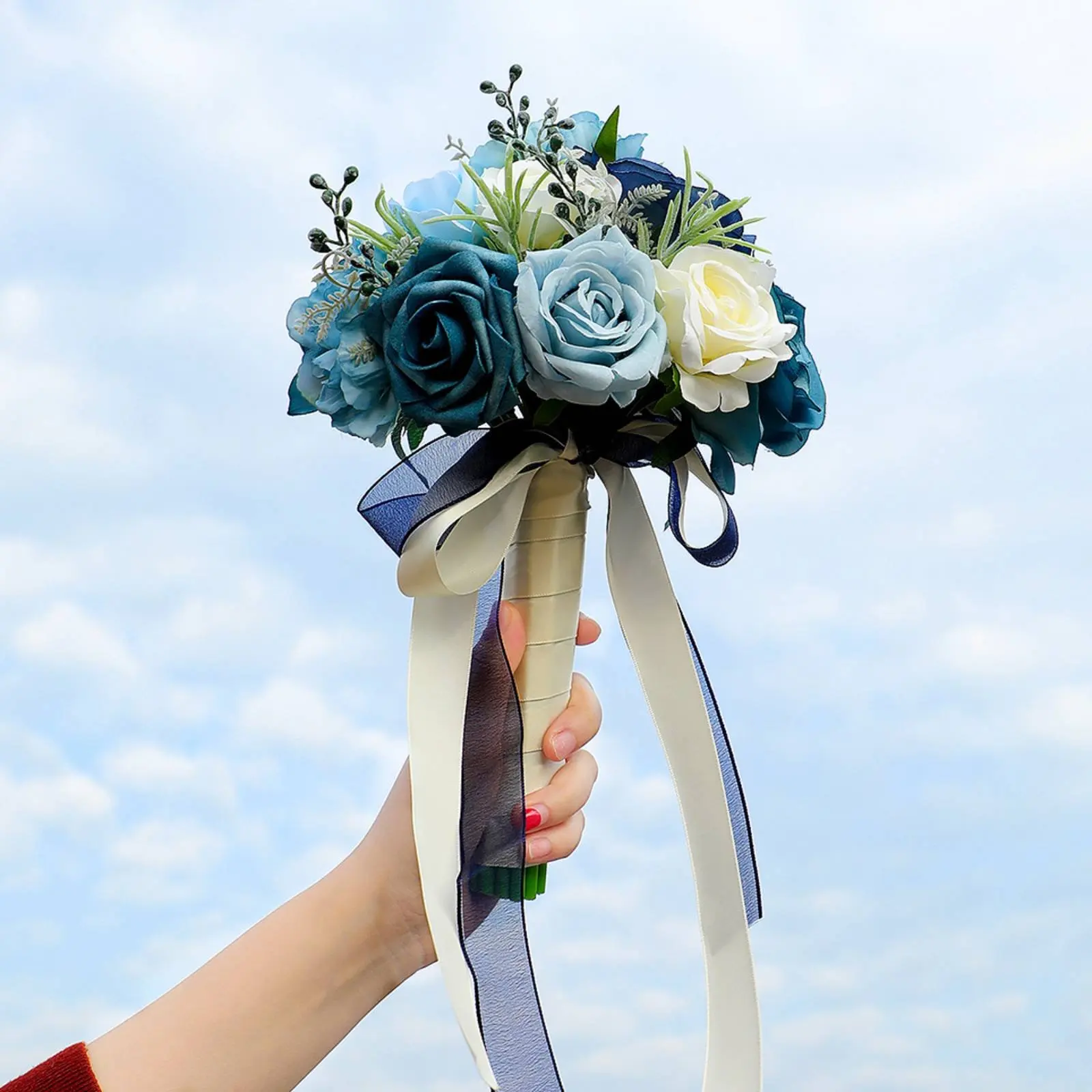 Blue and Ivory Flower Floral Arrangement Long-Lasting Keepsake Faux Flower Bridal Arrangement Handheld Flower Arrangement
Blue and Ivory Flower Floral Arrangement Long-Lasting Keepsake Faux Flower Bridal Arrangement Handheld Flower Arrangement
