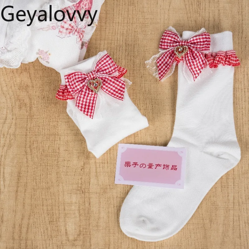 Универсальные клетчатые кружевные короткие хлопковые носки до середины икры для женщин, весенне-осенние новые японские носки в стиле Лолиты Kawaii, милые носки с бантом для девочек
Универсальные клетчатые кружевные короткие хлопковые носки до середины икры для женщин, весенне-осенние новые японские носки в стиле Лолиты Kawaii, милые носки с бантом для девочек