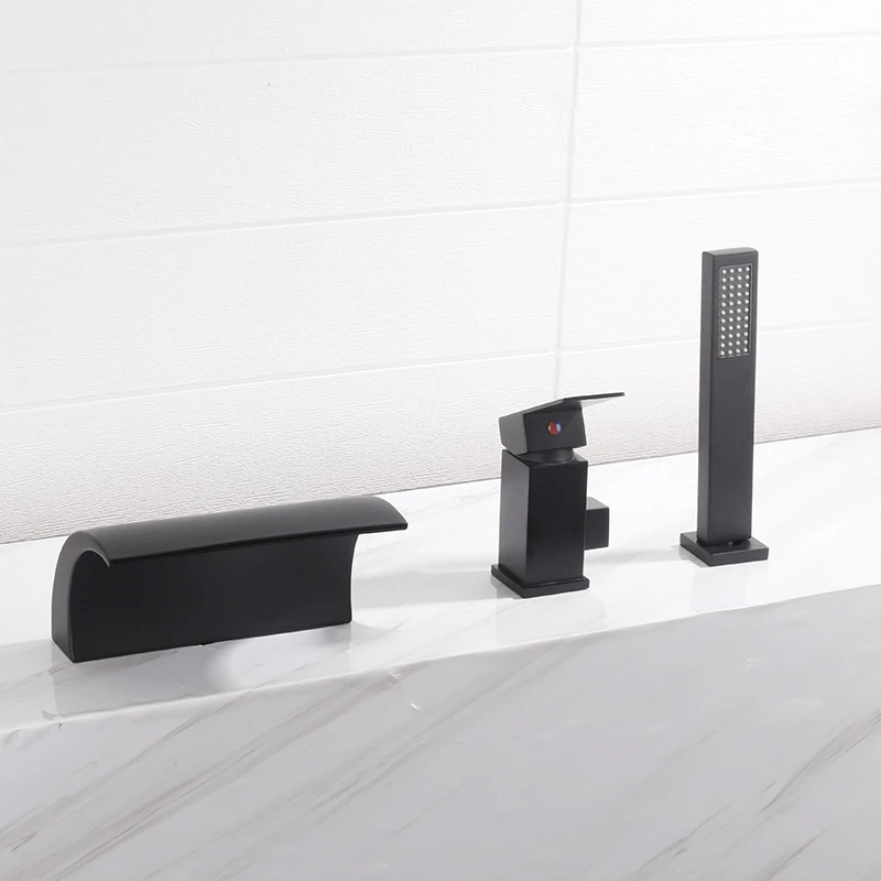 Bath Shower Set Taps Hot and Cold Water Mixer Bathtub Faucets Square Deck Mount Waterfall Bath Shower Mixer Tap Matte Black
Bath Shower Set Taps Hot and Cold Water Mixer Bathtub Faucets Square Deck Mount Waterfall Bath Shower Mixer Tap Matte Black
