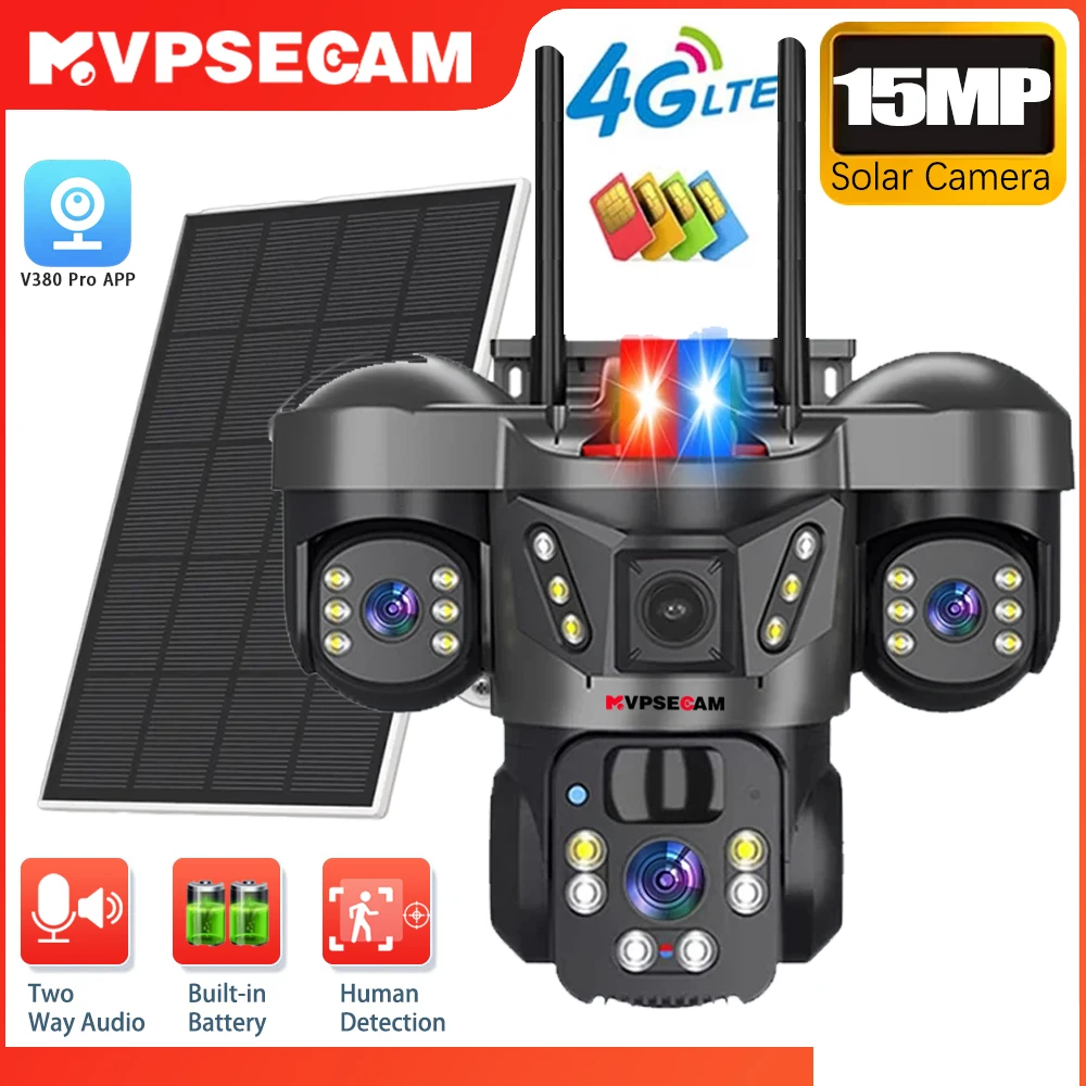 4G Three Lens Solar Battery Camera Outdoor 15MP Three Screen PTZ Solaire Panel Cameras Color Night Vision Home IP Surveillance
4G Three Lens Solar Battery Camera Outdoor 15MP Three Screen PTZ Solaire Panel Cameras Color Night Vision Home IP Surveillance