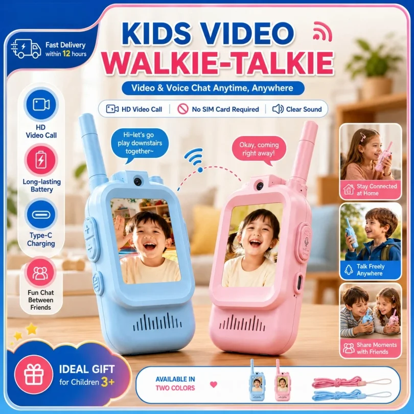 2PCS Kids Video Walkie Talkies USB Charging Indoor and Outdoor High Definition Intercom Children's Toys Birthday Gifts Ages 3-12
2PCS Kids Video Walkie Talkies USB Charging Indoor and Outdoor High Definition Intercom Children's Toys Birthday Gifts Ages 3-12