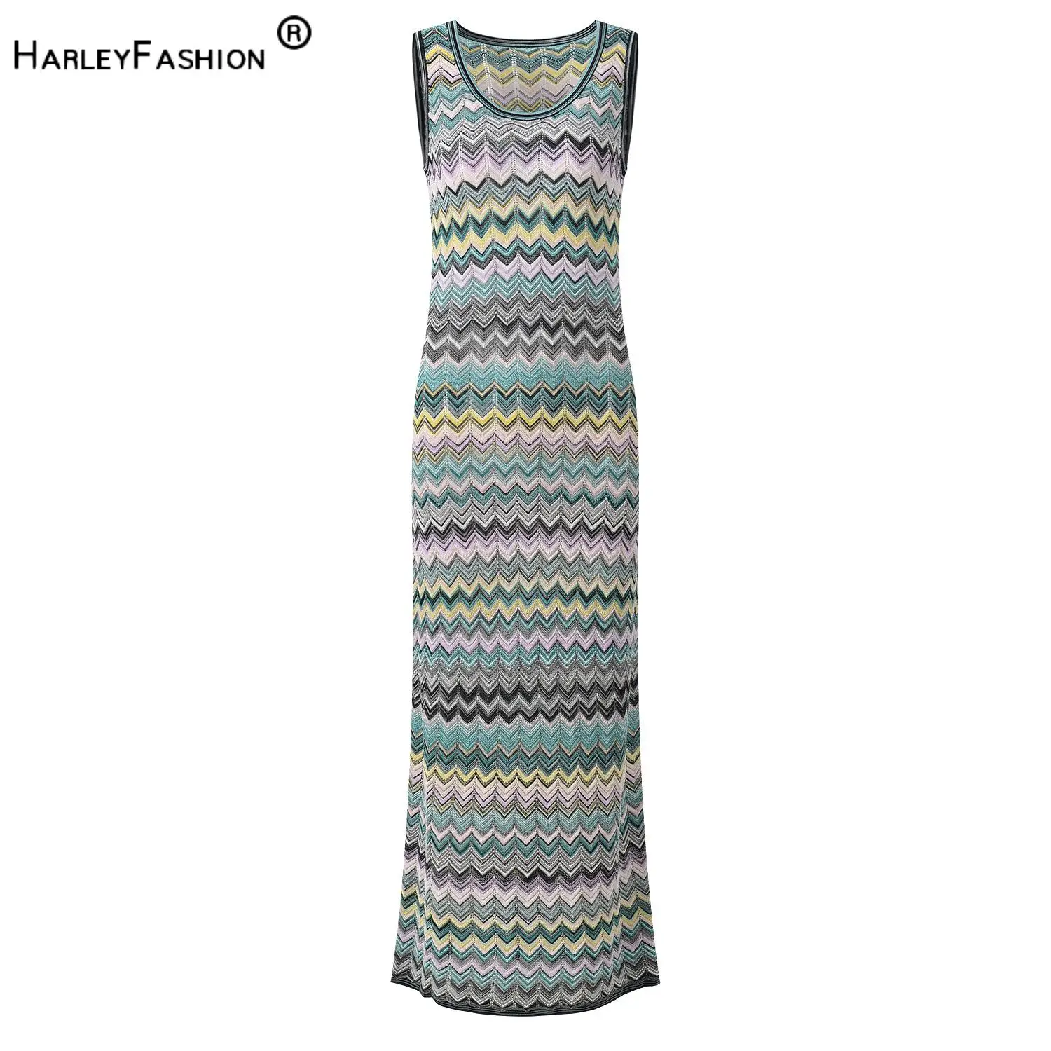 Lady 2026 Summer New Arrival Colorblock Fashion Wear O-neck Sleeveless Striped Wavy Knits Slim Fitted Long Dress For Women
Lady 2026 Summer New Arrival Colorblock Fashion Wear O-neck Sleeveless Striped Wavy Knits Slim Fitted Long Dress For Women