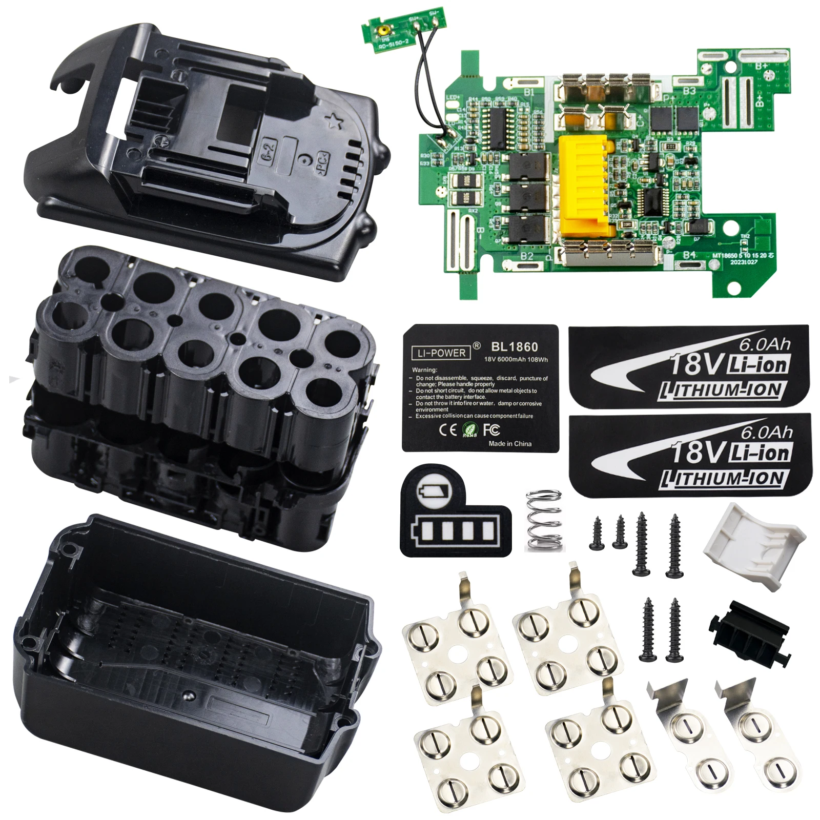BL1830 Li-ion Battery Case PCB Charging Protection Circuit Board Shell Boxs BL1860 For Makita 18V 6.0Ah Li-ion Battery Housings
BL1830 Li-ion Battery Case PCB Charging Protection Circuit Board Shell Boxs BL1860 For Makita 18V 6.0Ah Li-ion Battery Housings