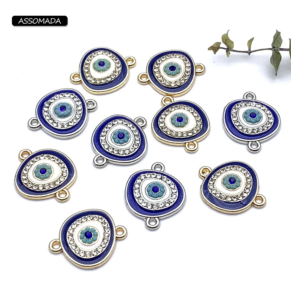 ASSOMADA 6pcs Fashion Rhine Evil Eye Charms Connectors Bracelet Coins Fit Evil Eye Necklaces Pendants DIY Jewelry Accessories
ASSOMADA 6pcs Fashion Rhine Evil Eye Charms Connectors Bracelet Coins Fit Evil Eye Necklaces Pendants DIY Jewelry Accessories